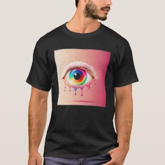 Camiseta Cute Rainbow Eye Illustration Colorful Tears Uniqu