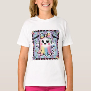 Camiseta Cute Rainbow Ghost Spooky Season Hallowee