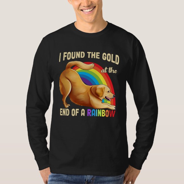 Camiseta Cute Rainbow Golden Retriever  Dog I Found The Gol (Frente)