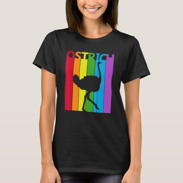 Camiseta Cute Rainbow Ostrich (Frente)