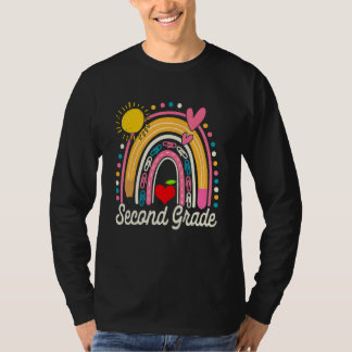 Camiseta Cute Rainbow Second Grade Teacher Student Back To