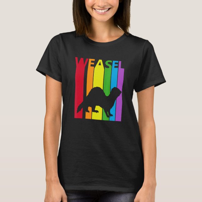 Camiseta Cute Rainbow Weasel Animal (Frente)