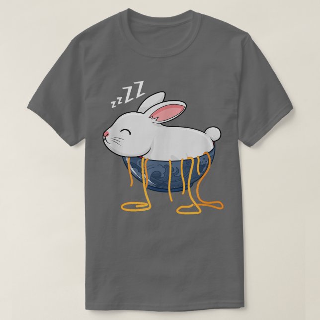 Camiseta Cute Ramen and Bunny Funny Anime Noodle Japanese R (Frente do Design)