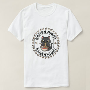 Camiseta Cute Ramen Cat Ramen Night Comida Japones