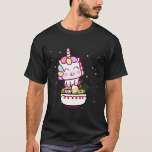 Camiseta Cute Ramen Unicorn Kawaii Anime Japonês Pho Noodl