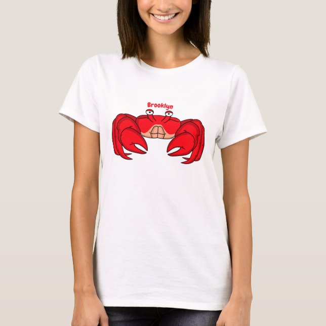 Camiseta Cute red crab cartoon illustration  (Frente)
