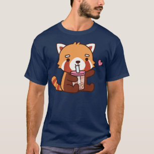 Camiseta Cute Red Panda ama Boba Tea