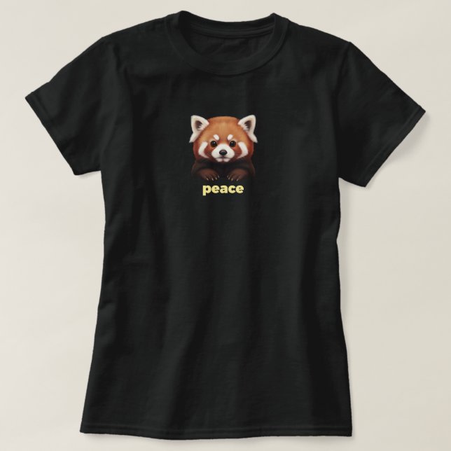 Camiseta Cute Red Panda "Peace" Illustration for Kids & Nur (Frente do Design)