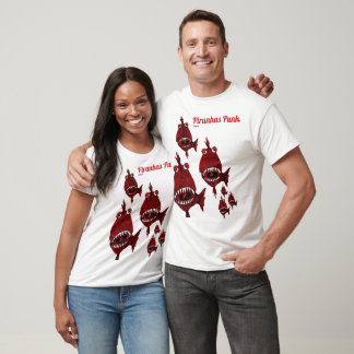 Camiseta Cute Red Piranhas Assassinas Peixes Punk atacam Oc