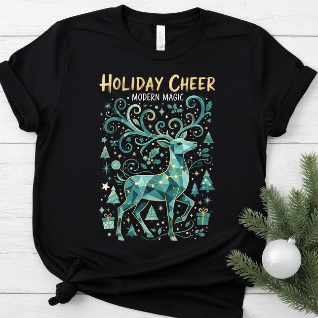 Camiseta Cute Reindeer Modern Holiday,Christmas Family (Criador carregado)