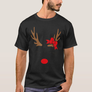 Camiseta Cute Reindeer With Bow For Girls Christmas Idea