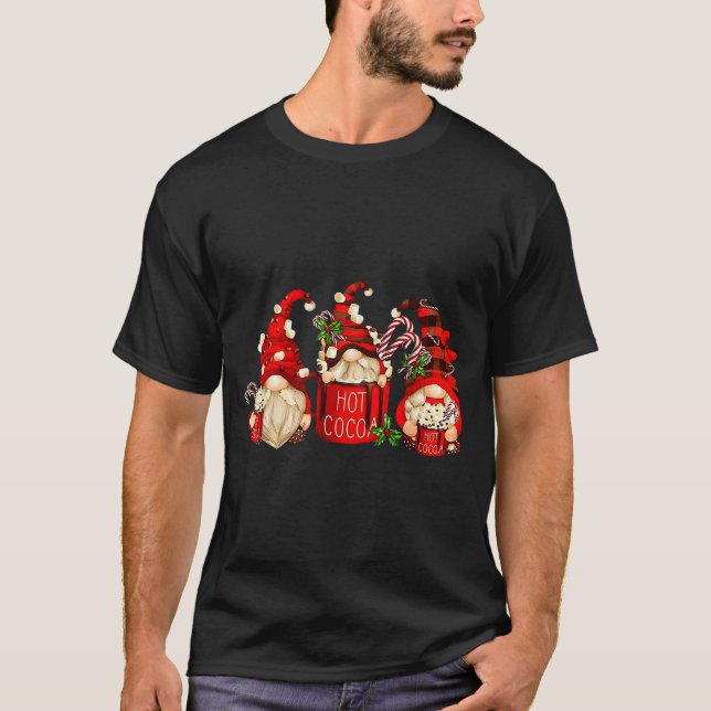 Camiseta Cute Retro Chocolate Hot Cocoa Mug Funny Gnomes Ch (Frente)
