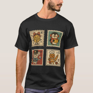 Camiseta Cute Retro Christmas Stamp Collage Men’s T-Shirt