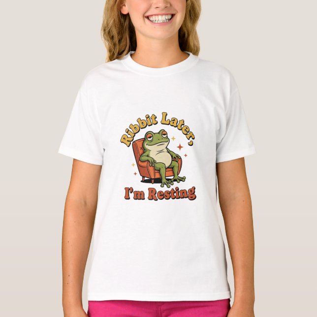 Camiseta Cute Retro Frog Girls Graphic T-Shirt (Frente)