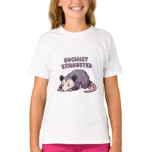 Cute Retro Possum Quiet Girls T-Shirt