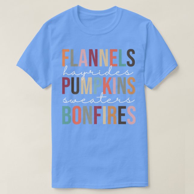 Camiseta Cute Retro Trendy Beautiful Flannel Pumpkins Bonfi (Frente do Design)