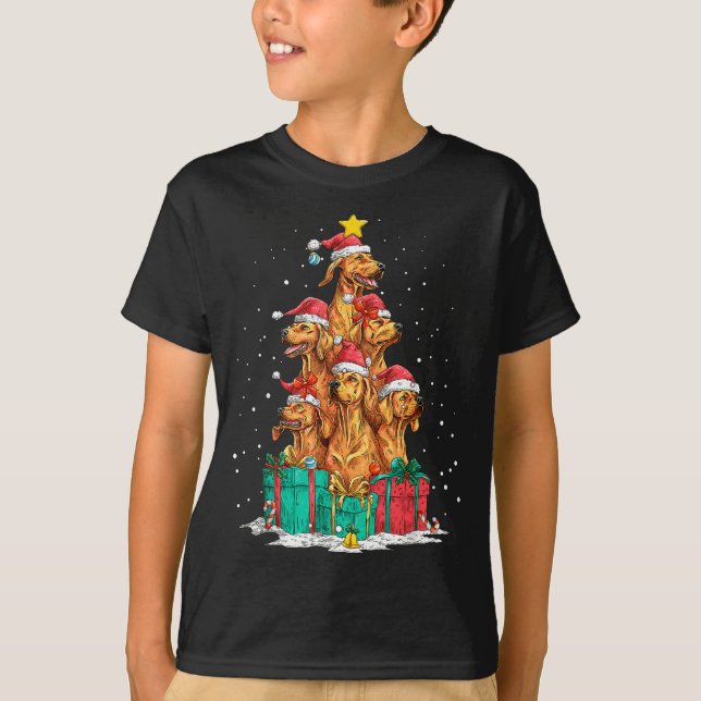 Camiseta Cute Rhodesian Ridgeback Le Dog Christmas Tree Xma (Frente)