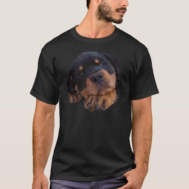 Camiseta Cute Rottweiler Puppy 43 (Frente)