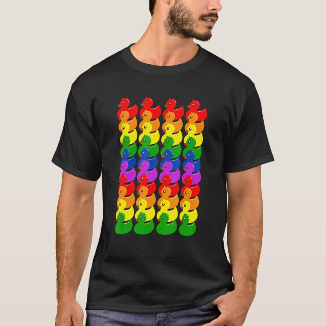 Camiseta Cute Rubber Ducks Ducklings   LGBTQ Gay Lesbian Pr (Frente)