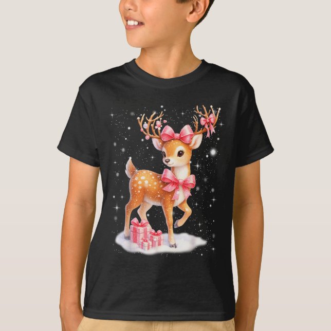 Camiseta Cute Rudolph Nk Coquette Pajamas Christmas Xmas Gi (Frente)