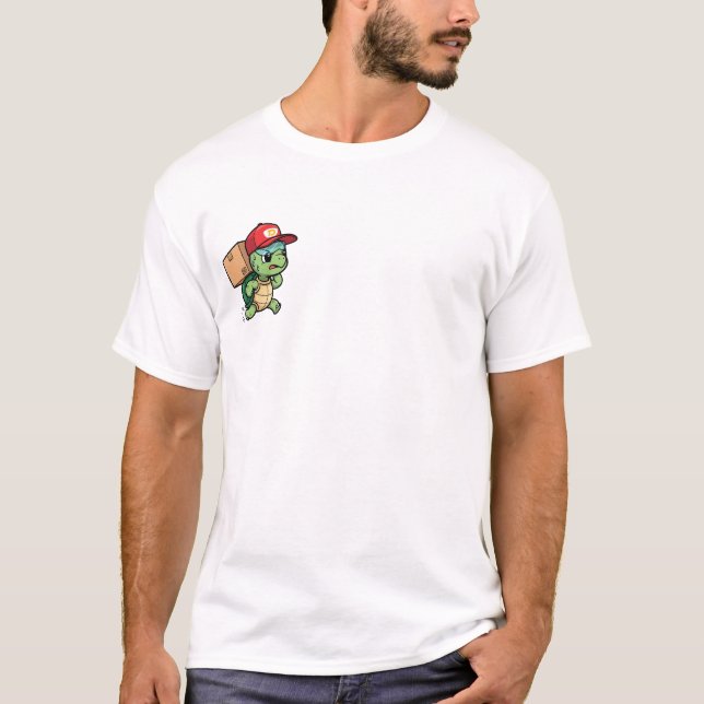 Camiseta Cute Running Delivery Turtle With Package (Frente)