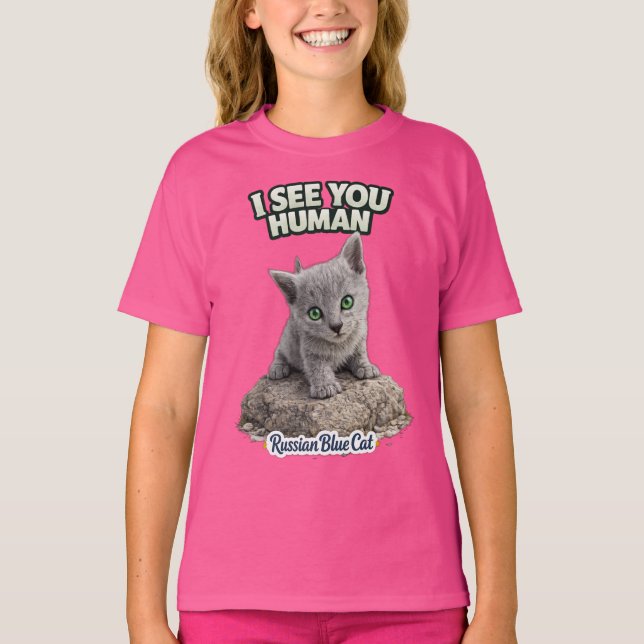 Camiseta Cute Russian Blue Kitten – Funny Quote (Frente)