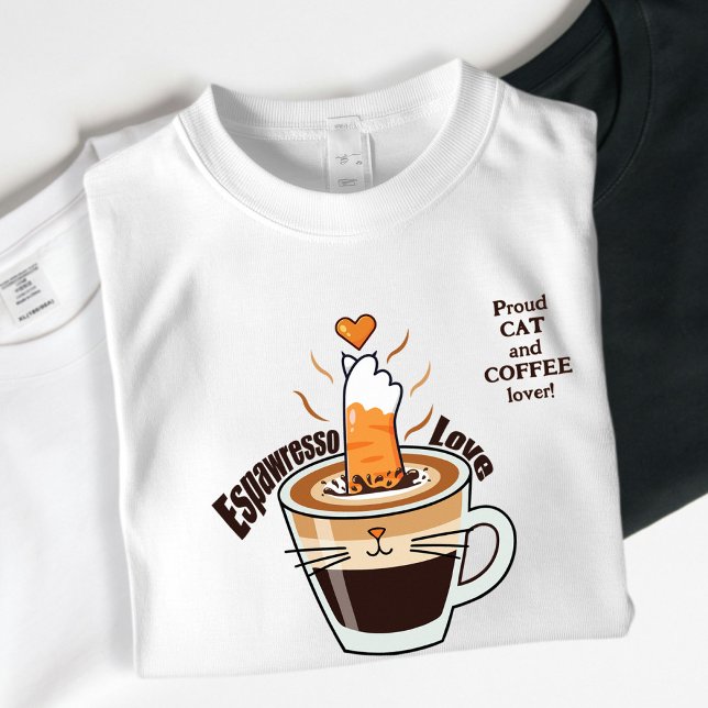 Camiseta Cute Rustic Cozy Coffee and Cat Lover Funny (Criador carregado)