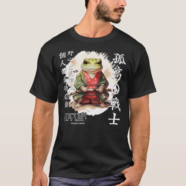Camiseta Cute Samurai Frog Warrior Japanese Ninja Frog Kawa (Frente)