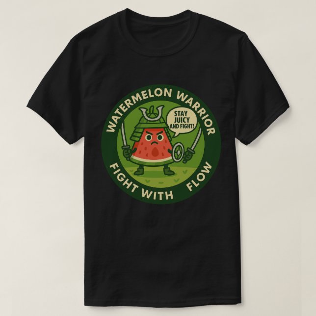 Camiseta Cute Samurai Watermelon Japanese Theme Art (Frente do Design)