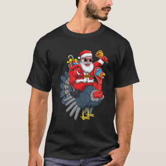 Camiseta Cute Santa Claus Andando Na Turquia Garotos De Açã