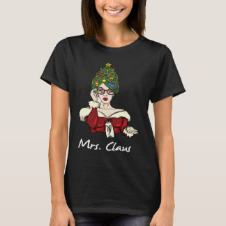 Camiseta Cute Santa Claus Wife Husband Christmas Girls Wom