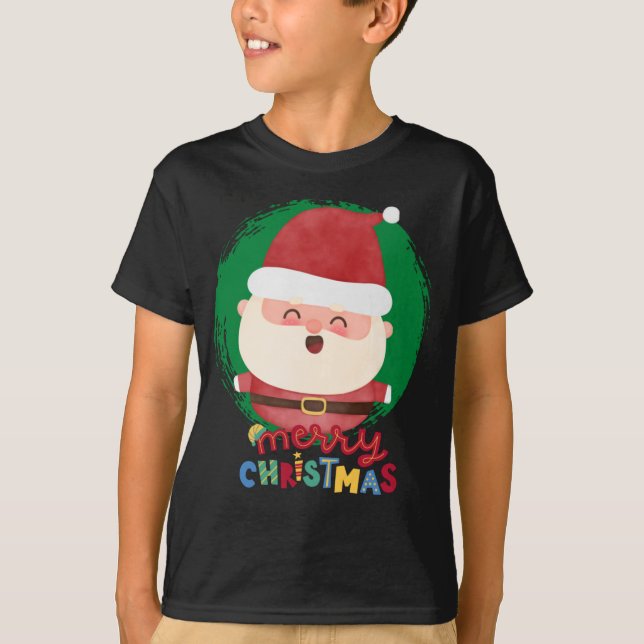 Camiseta Cute Santa ,Merry Christmas (Frente)