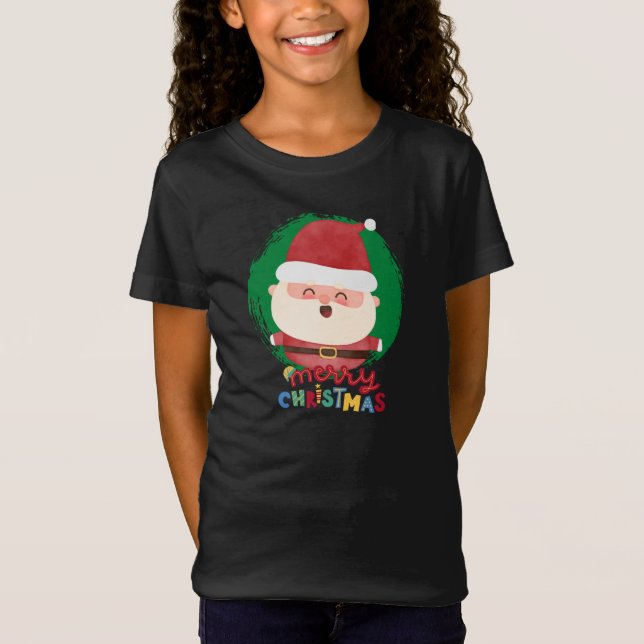 Camiseta Cute Santa,Merry Christmas (Frente)