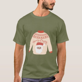 Camiseta Cute Santa Ugly Christmas Sweater Unisex T-shirt