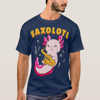 Camiseta Cute Saxolotl Kawaii Saxofone Axolotl Gift Jazz P