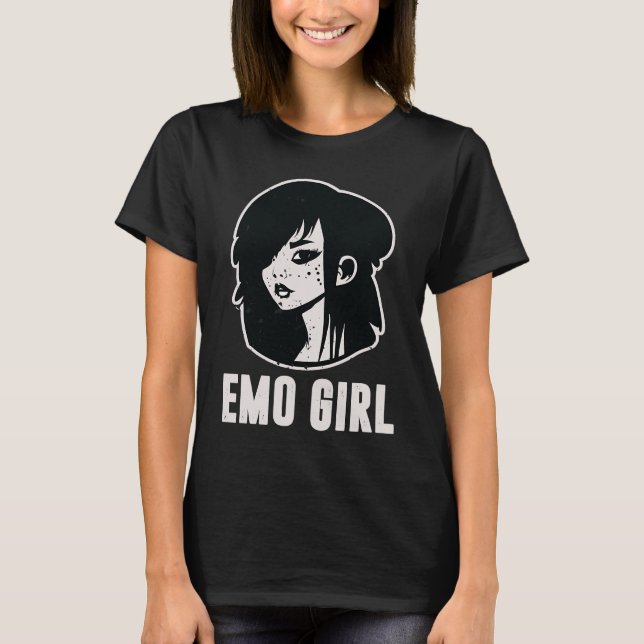 Camiseta Cute Scene Girl 90's 2000's Goth Punk Emo Girl (Frente)