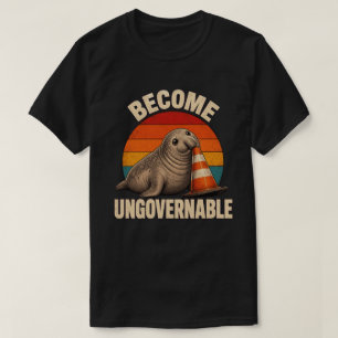 Camiseta Cute Seal Traffic Cone Pôr do Sol Tornar-se Ingove
