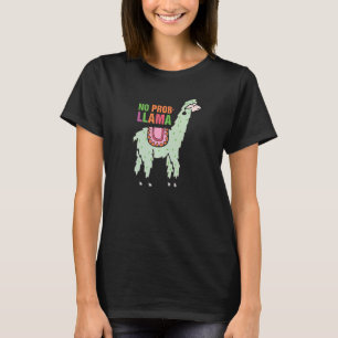 Camiseta Cute Sem Prob Llama Rainbow Animal Retro Vintage
