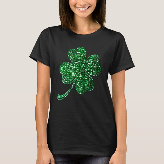 Camiseta Cute Shamrock St Patricks Day Irish Pattern (Frente)