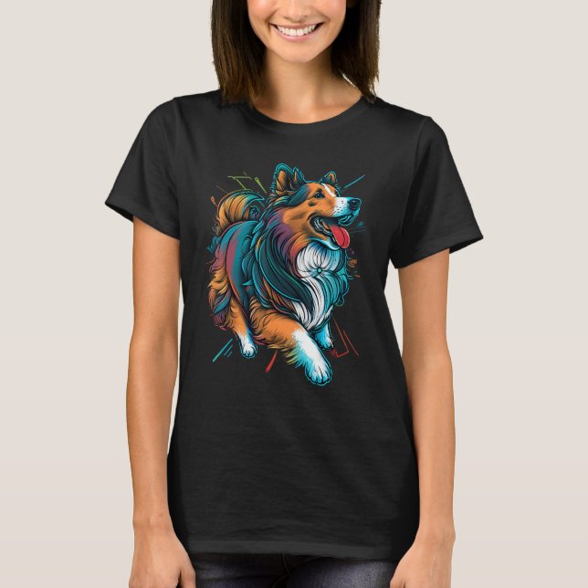 Camiseta Cute Shetland Sheepdog Dog on Sheltie (Frente)