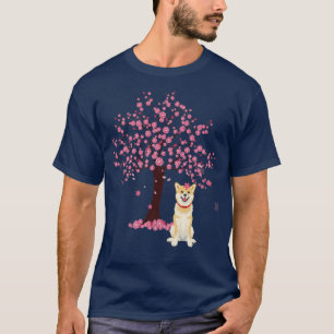 Camiseta Cute Shiba Inu Dog Japanese Cherry Blossom Sakura 