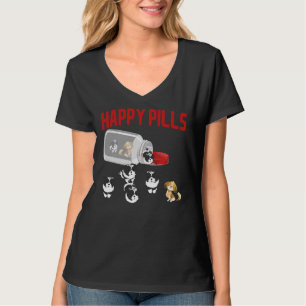 Camiseta Cute Shih Tzu Happy Pills Pílula Produto Proprietá