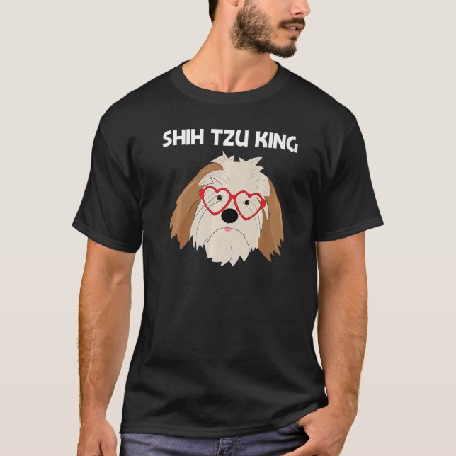 Camiseta Cute Shih Tzu Para Raça De Brinquedos Pais Masculi (Frente)