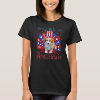 Camiseta Cute Shipoo American Flag Feliz 4 De Julho