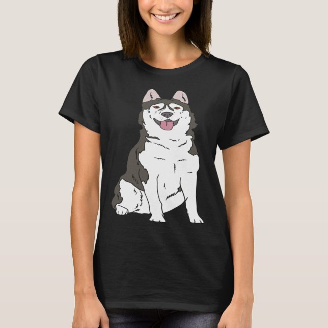 Camiseta Cute Siberian Husky dog  Husky graphics (Frente)
