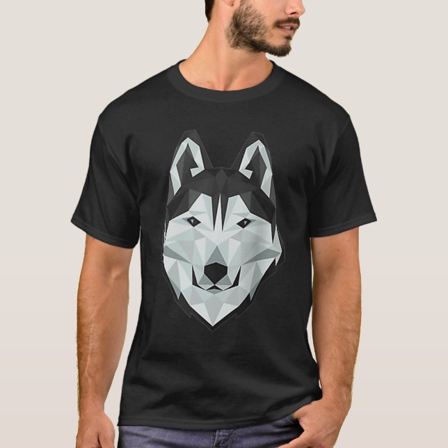 Camiseta Cute Siberian Husky Puppy Artsy Animal Wildlife Ra (Frente)