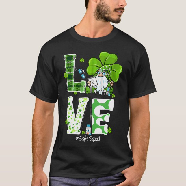 Camiseta Cute Sight Squad St Patrick's Day Gnome Optometris (Frente)