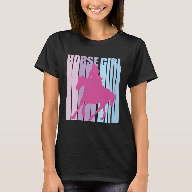 Camiseta Cute Silhouette Horseback Rider Riding Funny Horse (Frente)