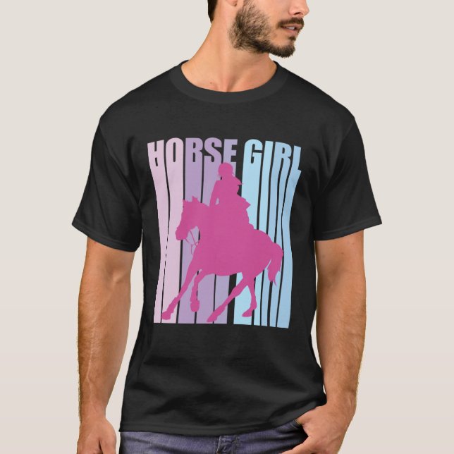 Camiseta Cute Silhouette Horseback Rider Riding Funny Horse (Frente)