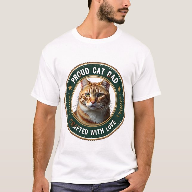 Camiseta Cute Simple Design Custom Cat Dad Cat Lover (Frente)